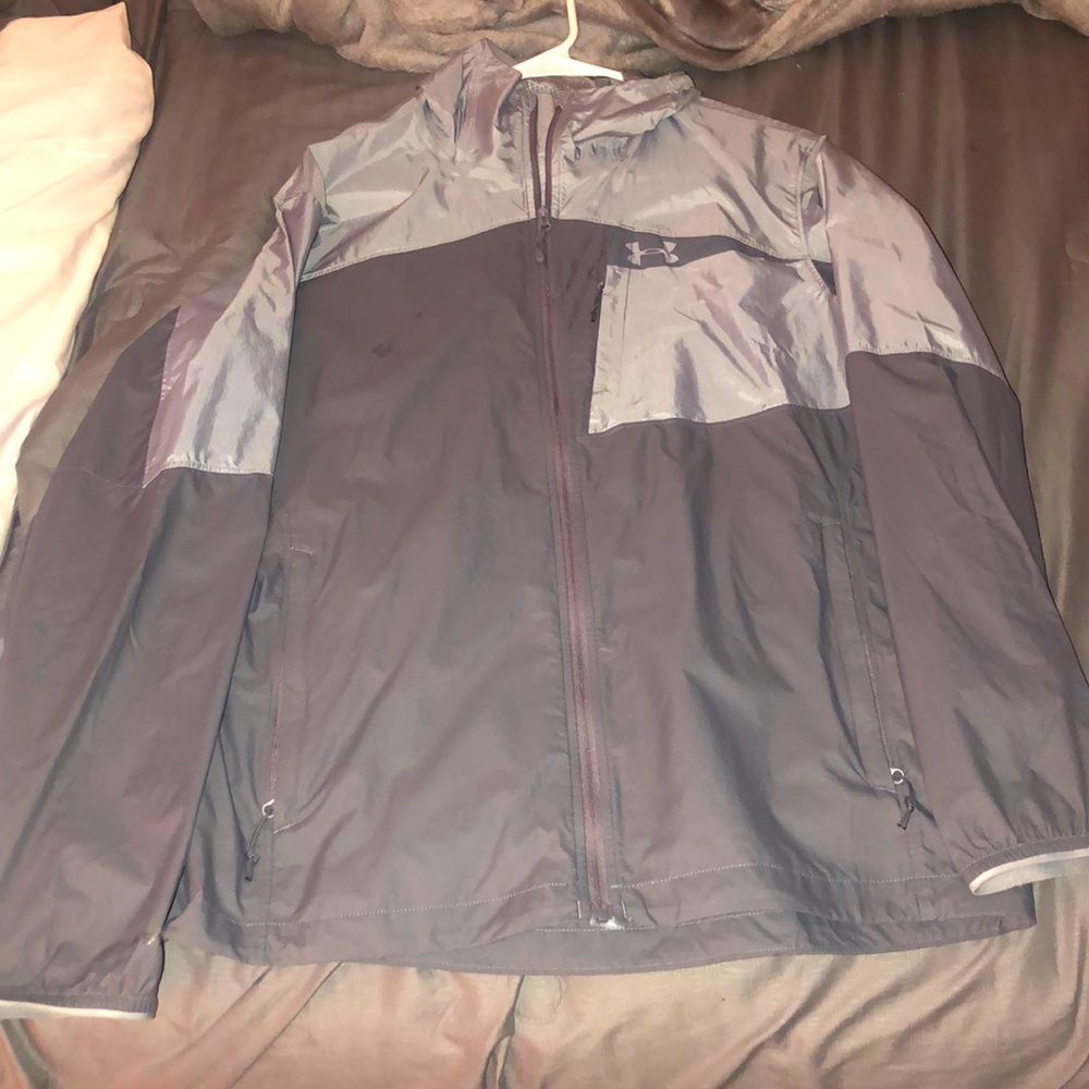 Grey under armour wind breaker